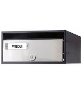 Buzón Arregui, MIRA FLAT - HF8900-05 - Con cuerpo de acero Negro y puerta de acero inoxidable Inox Satinado