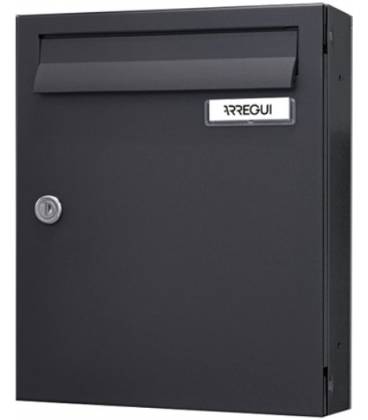 Buzón HABITAT V8700-01- Con cuerpo de acero lacado Negro y puerta de acero galvanizado Negro