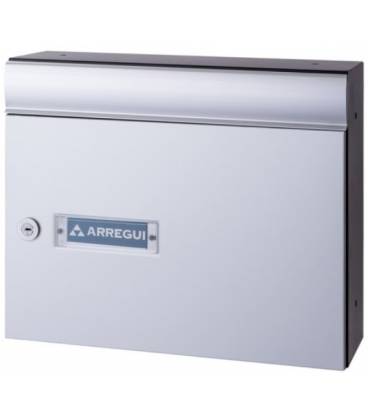Buzones Verticales Milenio V4000-02, con cuerpo de acero NEGRO y puerta de aluminio Anodizado Plata