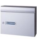 Buzones Verticales Milenio V4000-02, con cuerpo de acero NEGRO y puerta de aluminio Anodizado Plata