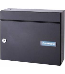 Buzón Vertical de Arregui, INFINITY V2300-06- con cuerpo de acero NEGRO y puerta de acero galvanizado ANTRACITA