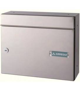 Buzón Vertical de Arregui, INFINITY V2300-02- con cuerpo de acero NEGRO y puerta de acero galvanizado PLATA