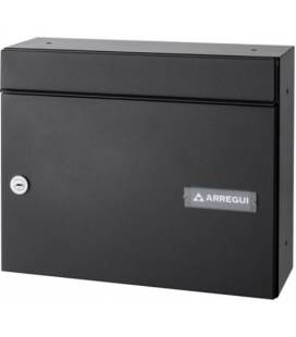 Buzón Vertical de Arregui, INFINITY V2300-01- con cuerpo de acero NEGRO y puerta de acero galvanizado NEGRO