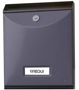 Buzón Future V1000-06, con cuerpo de acero Negro y puerta de acero Antracita.