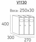 Medidas disponibles de los buzones Libro V1130 - batería de 3 buzones