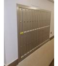 2 Agrupaciones de 15 buzones Front V1600-07- Inox Satinado, encastrados en la pared y con tapajuntas Inox Satinado