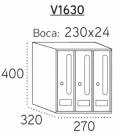 Medidas del Buzón Front V1600- Batería de 3 buzones y medidas de bocacarta.