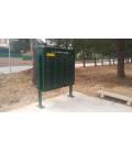 Buzones centralizadas, BCP48 Verde. Con ranuras, con soportes laterales verde y con tejadillo.