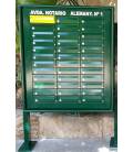 Buzones BCP36R- con ranura, con cuerpo de acero y puerta de aluminio todo verde. Con soportes laterales verde.