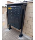Buzones BCP36G- sin ranura, con cuerpo de acero y puerta de aluminio, con soportes laterales y tejadillo todo ANTRACITA.