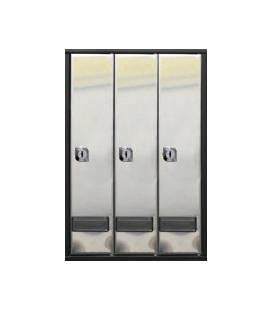 Buzones btv, Serie Prisma-acceso-superior 36106 con cuerpo en acero pintado negro y puerta en acero-inox-brillo g3