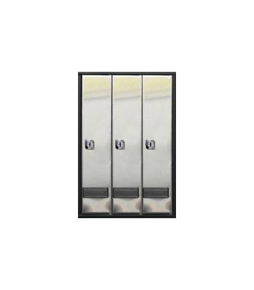 Buzones btv, Serie Prisma-acceso-superior 36106 con cuerpo en acero pintado negro y puerta en acero-inox-brillo g3