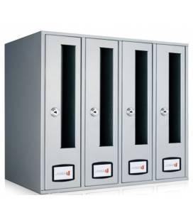 Buzón Joma- AZ 90 FRONT -71035- Con cuerpo y puerta de acero electrocincado PINTURA INOX (4 unidades), carga frontal