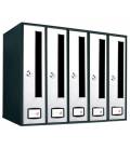 Buzón Joma AZ 90 FRONT -71094- Con cuerpo y puerta en acero electrocincado NEGRO / INOX BRILLO AISI 430- 5 unidades