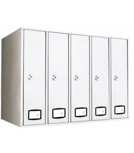 Buzón Joma AZ 90 Top- 03212- Con cuerpo y puerta en acero electrocincado BLANCO, Carga superior, 5 unidades 