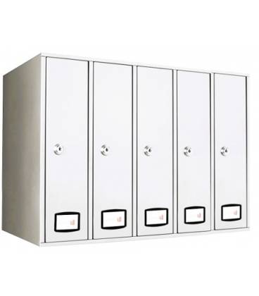 Buzón Joma AZ 90 Top- 03212- Con cuerpo y puerta en acero electrocincado BLANCO, Carga superior, 5 unidades 