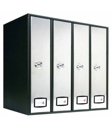 Buzón Joma, AZ 90 TOP - 71083 - Con cuerpo y puerta en acero electrocincado NEGRO / INOX BRILLO AISI 430