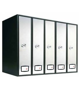 Buzón Joma, AZ 90 TOP -71093 - Con cuerpo en acero electrocincado NEGRO / INOX BRILLO AISI 430, 5 unid. Carga superior