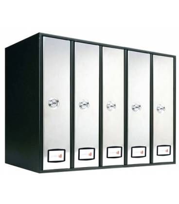 Buzón Joma, AZ 90 TOP -71093 - Con cuerpo en acero electrocincado NEGRO / INOX BRILLO AISI 430, 5 unid. Carga superior
