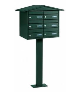 Buzones AGRO H2200X6 -BP106 - Con cuerpo, puerta y tejadillo a dos aguas , todo VERDE