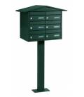Buzones AGRO H2200X6 -BP106 - Con cuerpo, puerta y tejadillo a dos aguas , todo VERDE