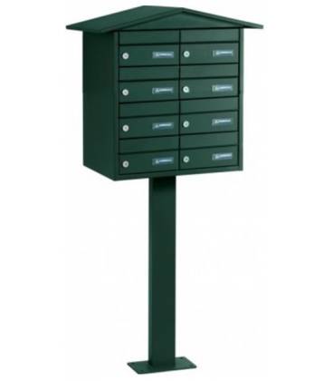 Buzones AGRO H2200X8 -BP108 - Con cuerpo, puerta y tejadillo a dos aguas , todo VERDE