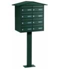 Buzones AGRO H2200X8 -BP108 - Con cuerpo, puerta y tejadillo a dos aguas , todo VERDE