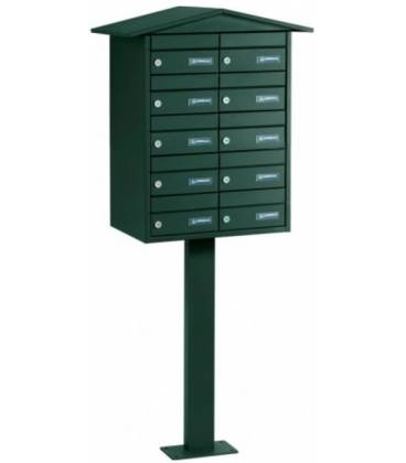Buzones AGRO H2200x10 -BP110 - Con cuerpo, puerta y tejadillo a dos aguas , todo VERDE