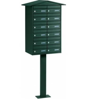 Buzones AGRO H2200x12 -BP112 - Con cuerpo, puerta y tejadillo a dos aguas , todo VERDE
