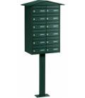 Buzones AGRO H2200x12 -BP112 - Con cuerpo, puerta y tejadillo a dos aguas , todo VERDE
