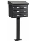 Buzones URBIS H2200x6 -BP306 - Con cuerpo, puerta y tejadillo a un agua de acero galvanizado, color Arena Volcánica