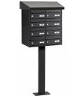 Buzones URBIS H2200x8 -BP308 - Con cuerpo, puerta y tejadillo a un agua de acero galvanizado, color Arena Volcánica