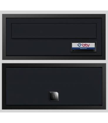 Buzón VIENA (doble acceso) 11432 - Con cuerpo y puerta de aluminio pintado en Negro