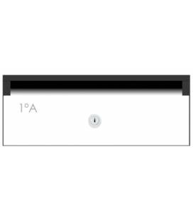 Buzón de Joma, Skyline H3425 - 90337U - Con cuerpo de acero electrocincado negro y puerta de acero electrocincado blanco