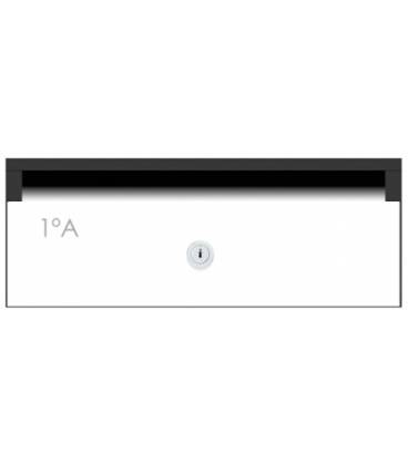 Buzón de Joma, Skyline H3425 - 90337U - Con cuerpo de acero electrocincado negro y puerta de acero electrocincado blanco