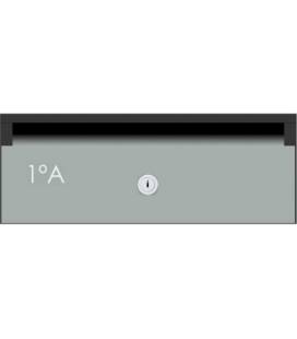 Buzón de Joma, Skyline H3425 - 90358U - Con cuerpo de acero electrocincado negro y puerta de acero electrocincado Pintura Alumin