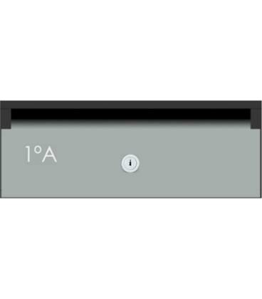 Buzón de Joma, Skyline H3425 - 90358U - Con cuerpo de acero electrocincado negro y puerta de acero electrocincado Pintura Alumin