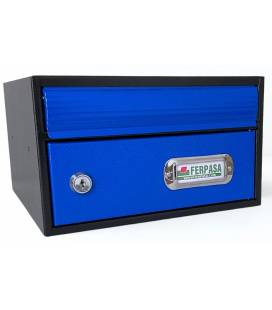 BUZONES URBAN 25 - Con cuerpo de acero electrozincado negro y puerta de acero electrozincado azul