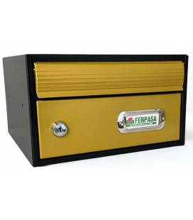 BUZONES URBAN 25 - Con cuerpo de acero electrozincado negro y puerta de acero electrozincado Oro