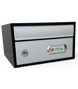BUZONES URBAN 25 - Con cuerpo de acero electrozincado negro y puerta de acero electrozincado Plata