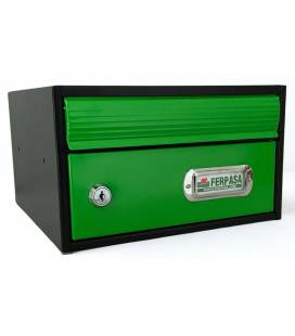 BUZONES URBAN 25 - Con cuerpo de acero electrozincado negro y puerta de acero electrozincado VERDE
