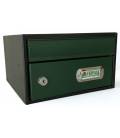 BUZONES URBAN 25 - Con cuerpo de acero electrozincado negro y puerta de acero electrozincado Verde Oscuro.
