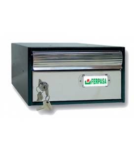 BUZONES URBAN 25 - Con cuerpo de acero electrozincado Negro y puerta de acero inoxidable INOX.