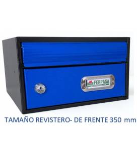 BUZONES URBAN 35 - Con cuerpo de acero electrozincado negro y puerta de acero electrozincado Azul