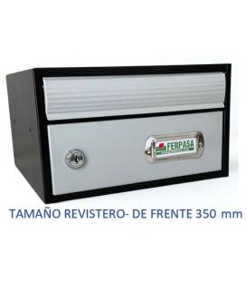 BUZONES URBAN 35 - Con cuerpo de acero electrozincado NEGRO y puerta de acero electrozincado PLATA