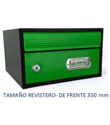 BUZONES URBAN 35 - Con cuerpo de acero electrozincado NEGRO y puerta de acero electrozincado VERDE
