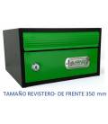 BUZONES URBAN 35 - Con cuerpo de acero electrozincado NEGRO y puerta de acero electrozincado VERDE