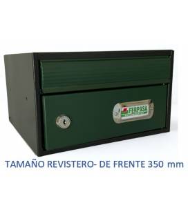 BUZONES URBAN 35 - Con cuerpo de acero electrozincado NEGRO y puerta de acero electrozincado VERDE OSCURO