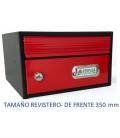 BUZONES URBAN 35 - Con cuerpo de acero electrozincado NEGRO y puerta de acero electrozincado ROJO
