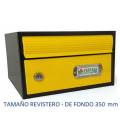 BUZONES URBAN 2535 - Con cuerpo de acero electrozincado negro y puerta de acero electrozincado amarillo. 